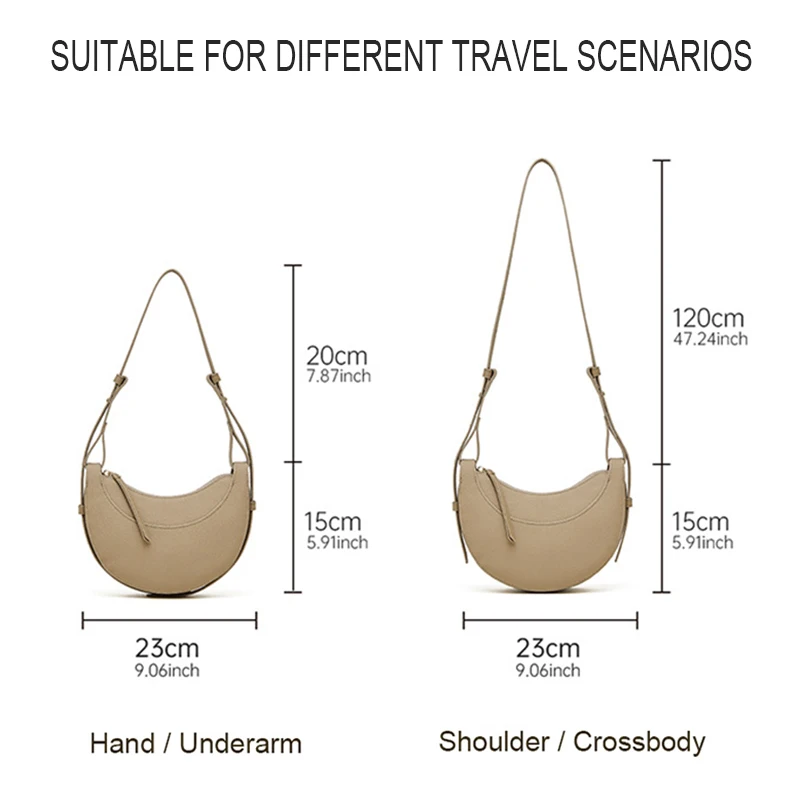 2025 المرأة قسط الملمس الطبقة العليا جلد البقر Crossbody الهلال حقيبة يد الاستخدام اليومي الإبط السرج حقيبة المتخصصة تصميم للسيدات