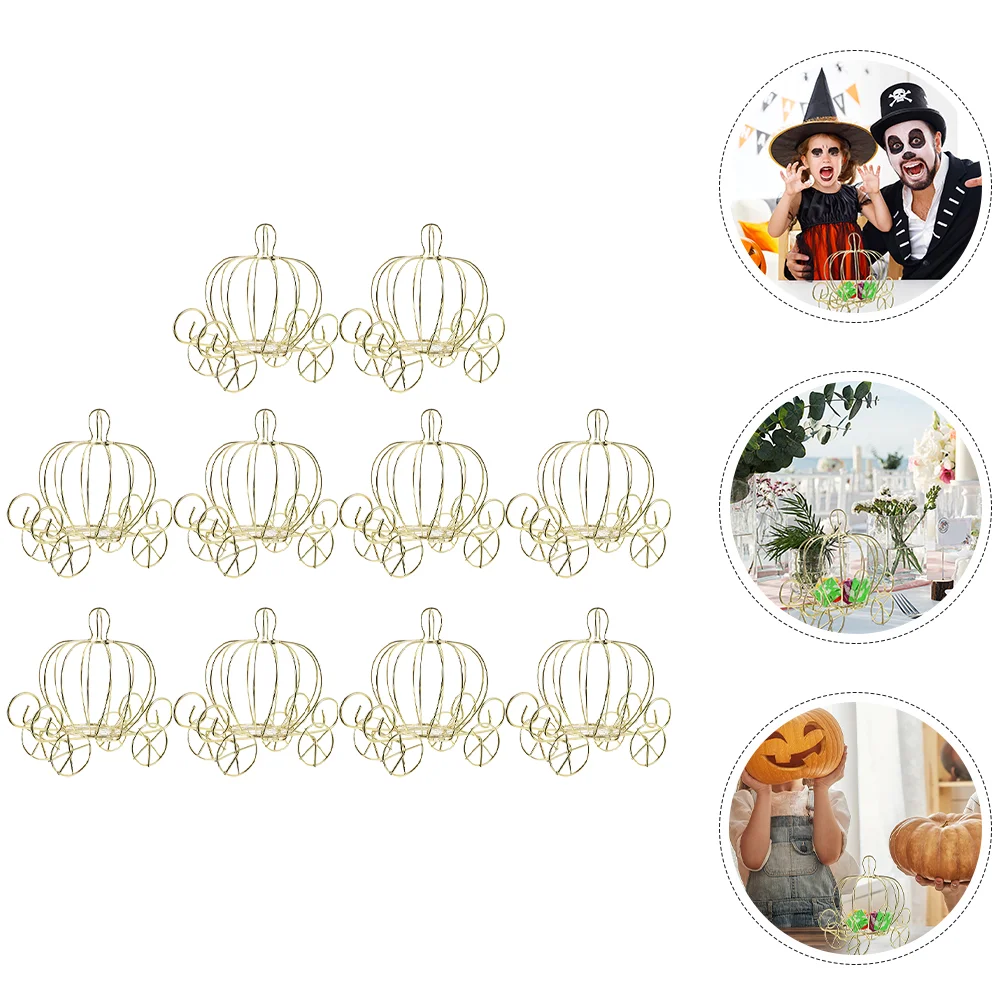 10 Pcs Packing Boxes Party Decor Candy Storage Case Carriage Shape Container Gift Wedding Holder Metal Mother Cart Adornment