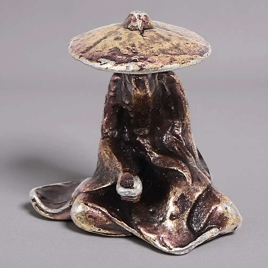 Chinese Ancient Style Mini Metal Statue Micro Landscape Decor Bonsai Garden Terrarium Aquarium Desktop Small Space Vintage