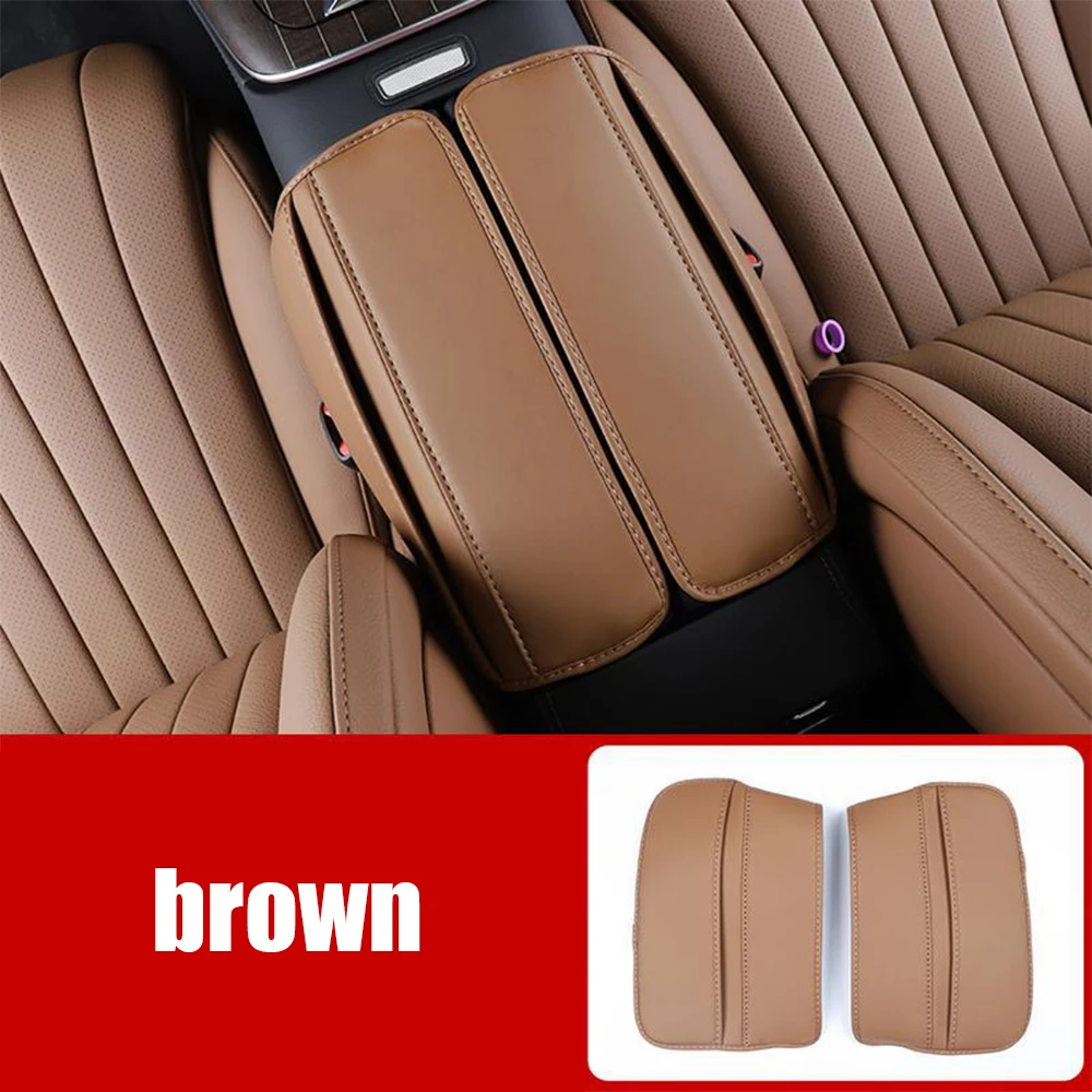 

For Mercedes Benz E Class 2024 W214 E260L E300L Car Armrest Box Pad Leather Arm Rest Mat Elbow Support Cushion protective Cover