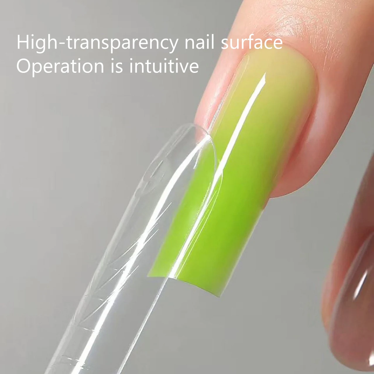 240 ชิ้น/กล่อง แบบเล็บปลอมทรงสี่เหลี่ยมคางหมูยาว สำหรับต่อเล็บเจล แบบใส ใช้ซ้ำได้ พร้อมแม่พิมพ์และบล็อก