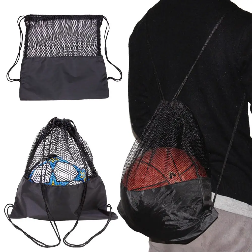 Basketball Carry Bag Oxford Basketball Cover Mesh Bag Black Portable Ball Storage Backpack Basketball Backpack Football Balls