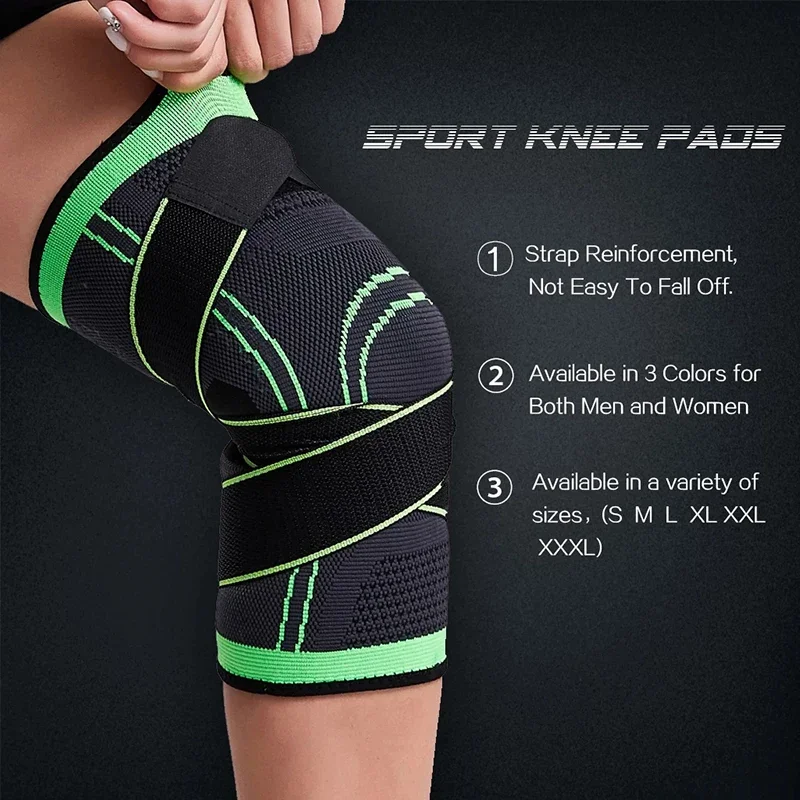 1Pcs Unisex Sports Knee Pads Running Fitness Elastic Bandage Knee Pads Compression Joint Relief Arthritis Basketball Volleyball