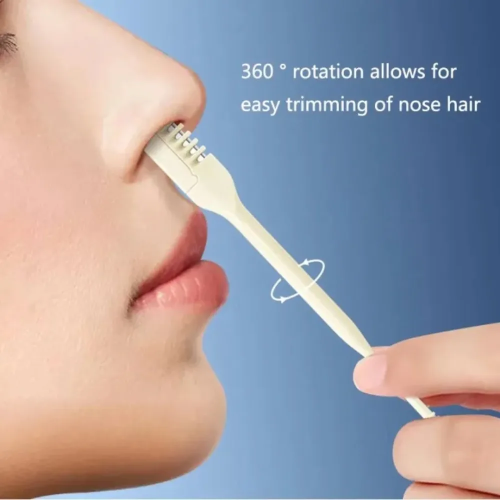 Multi 360° Nose Hair Trimmer 2 in 1 Design Can Be Used for Nose Hair Trimming Tail Can Be Used for Ear Cleaning Removal Scraper