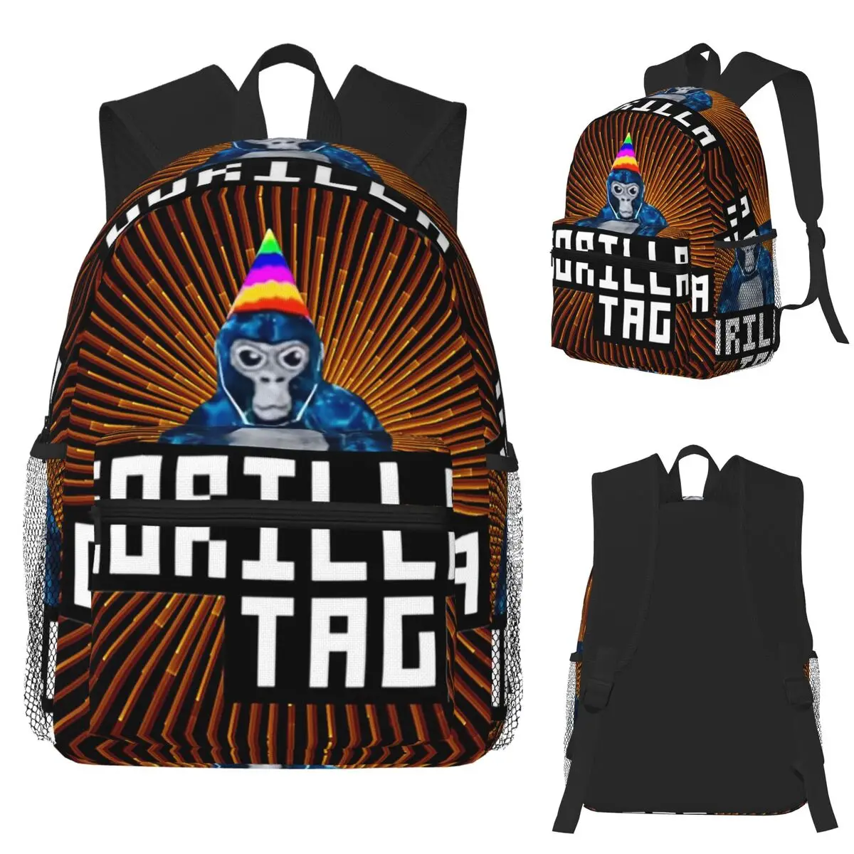 

Gorilla Tag Light Burst Студенческий рюкзак Школьная сумка Походный дорожный рюкзак для мужчин и женщин Модная сумка для книг Сумки на плечо