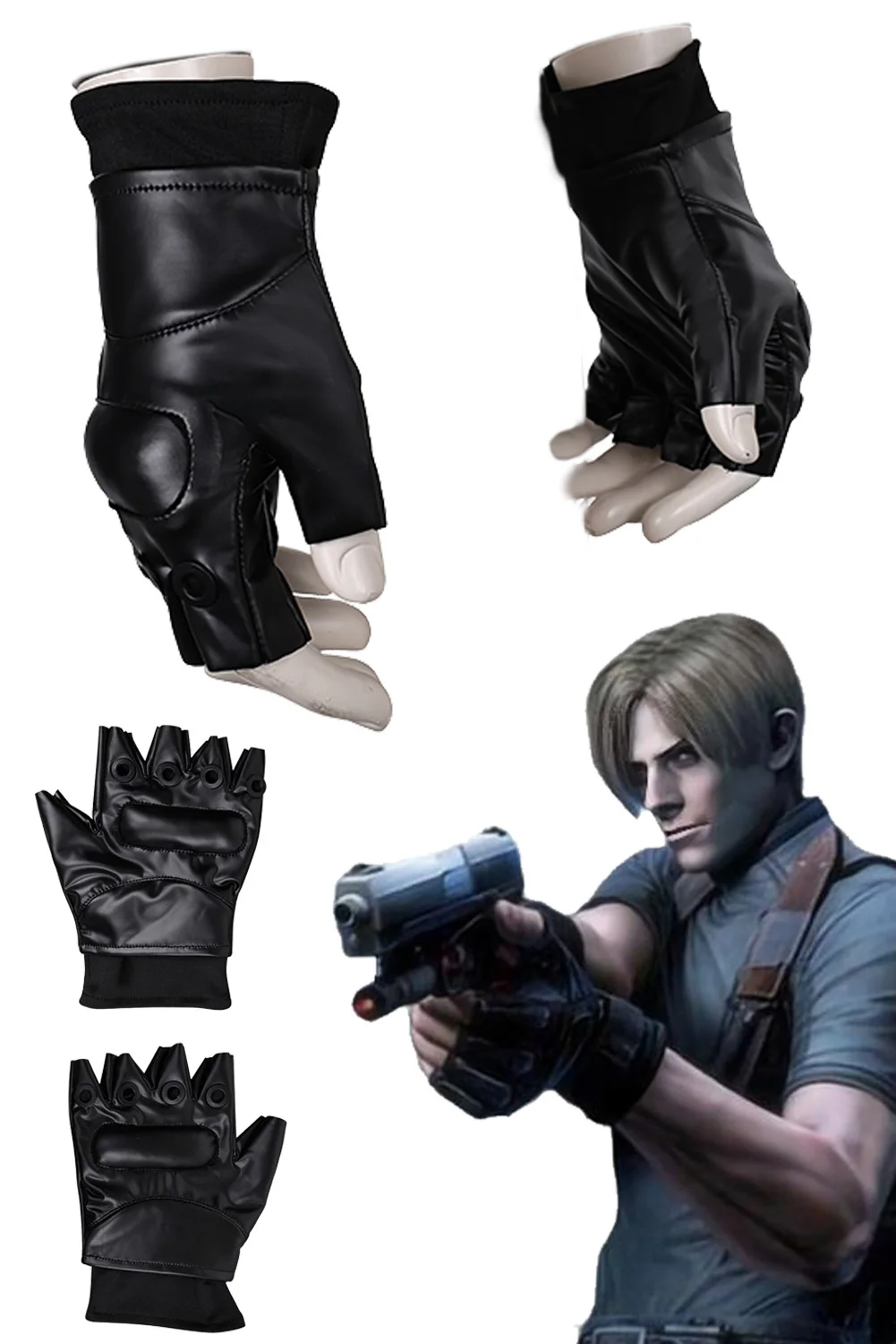 Fantasia Leon Gloves Anime Biohazard Game Resident Cosplay Disfraz Costume Accessories Men Halloween Carnival Party Props Gifts
