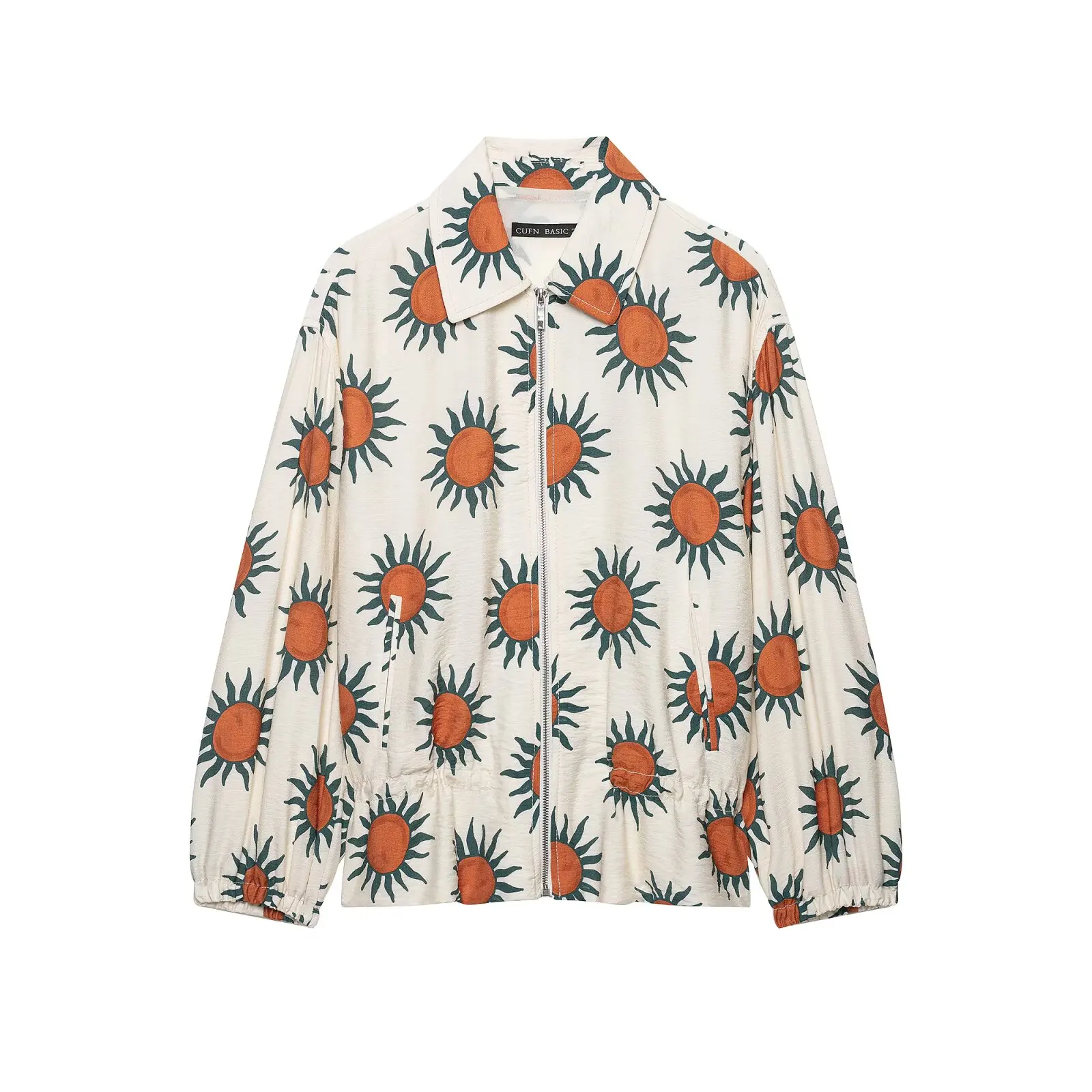KLKXMYT Damen-Set, Modischer Print, Bomberjacke mit Reißverschluss, Mantel, Sarong-Midirock, Lässiges Outfit für den Herbst 2026, Elegantes Damen-Outfit – Detail 5