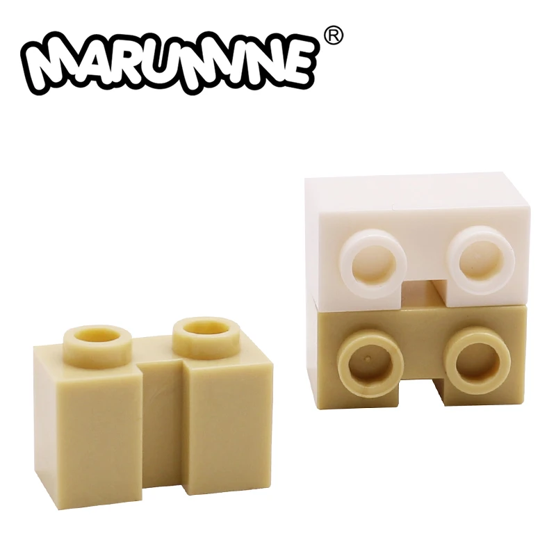 Marumine 20PCS Assembles Particles 4216 Brick Modified 1x2 with Groove MOC Building Blocks DIY Accessories City House Parts