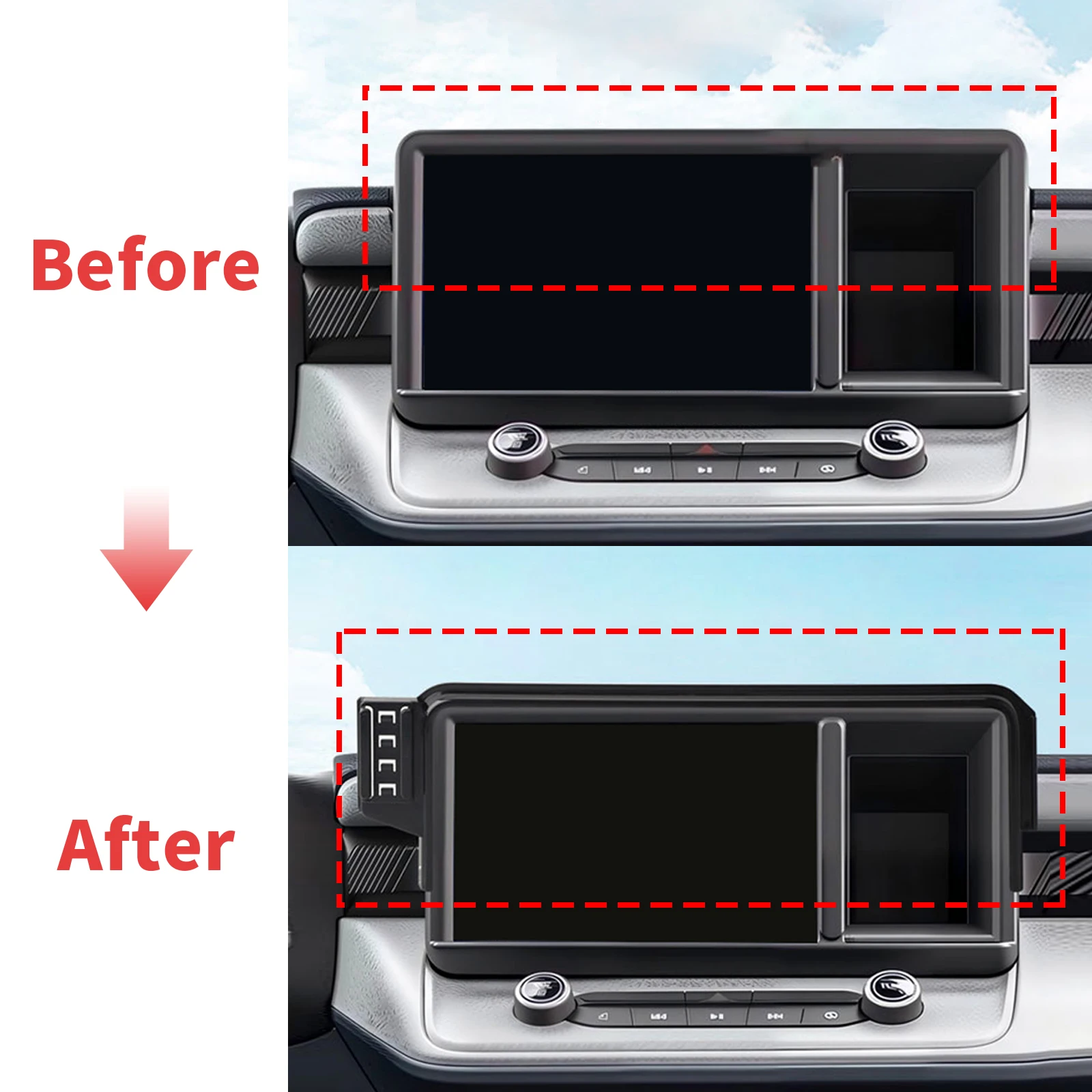 

for Ford Maverick 2022 2023 2024 ​​Stable Clip-On Phone Holder​​ Mount Screen Base No Vibration​ Car accessoires