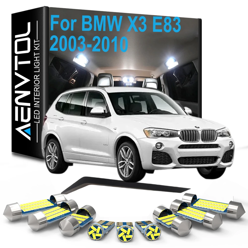 For BMW X3 E83 2003 2004 2005 2006 2007 2008 2009 2010 16Pcs No Error Canbus LED Bulbs Interior Dome Map Plate Light Kit