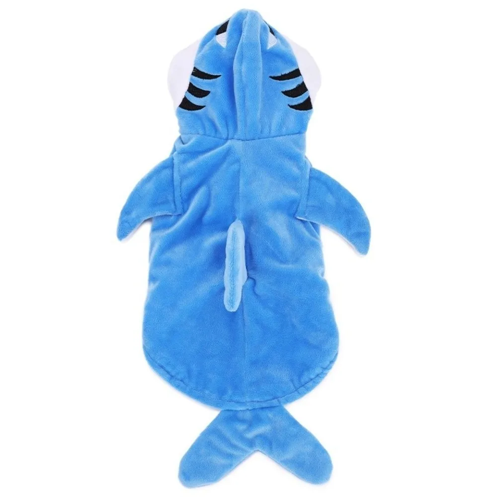 

Fleece Pet Shark Cosplay Costume Cute Style Comfortable Animal Dress Up Outfits Thicken Warm Dog Cosplay Apparel