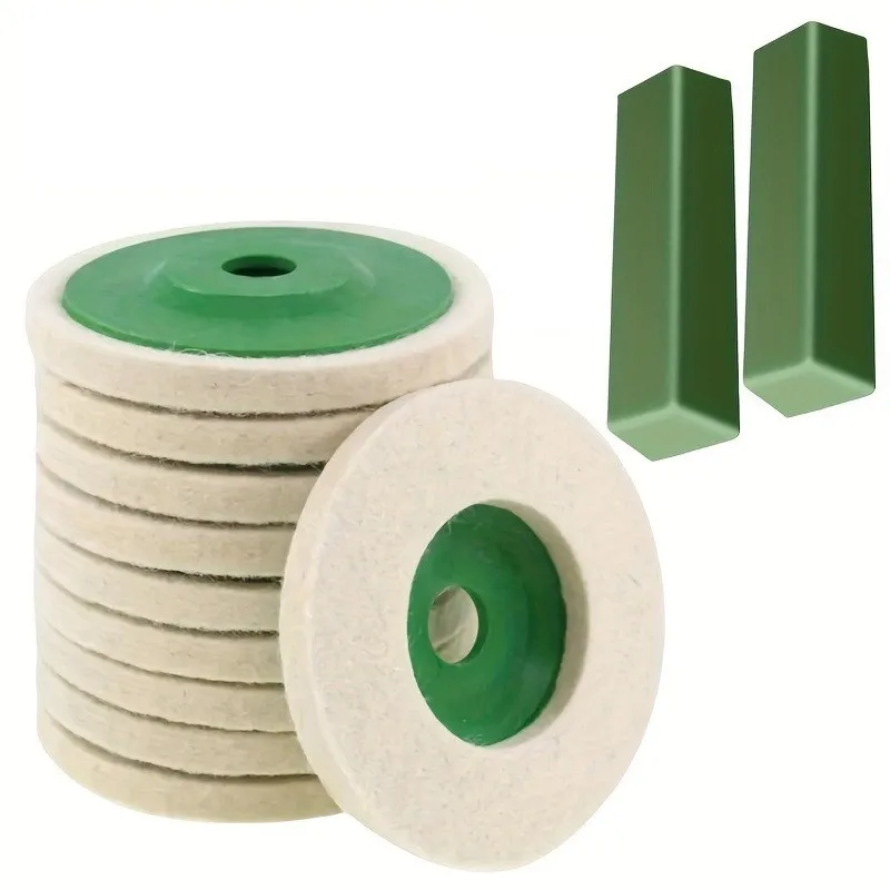 Y42A-Metal For Felt Wheel Rust Removal Grinding Disc 12Pcs 100Mm Polishing Wool Wheel Grinding Disc 4