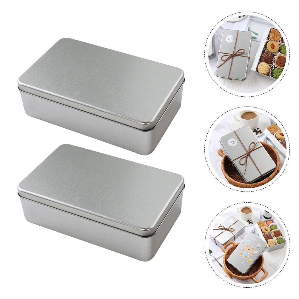 

4pcs Frosted Cover Cookie Storage Boxes Biscuit Tinplate Containers Food Gift Packing Cases Candy Organizer Travel Portable