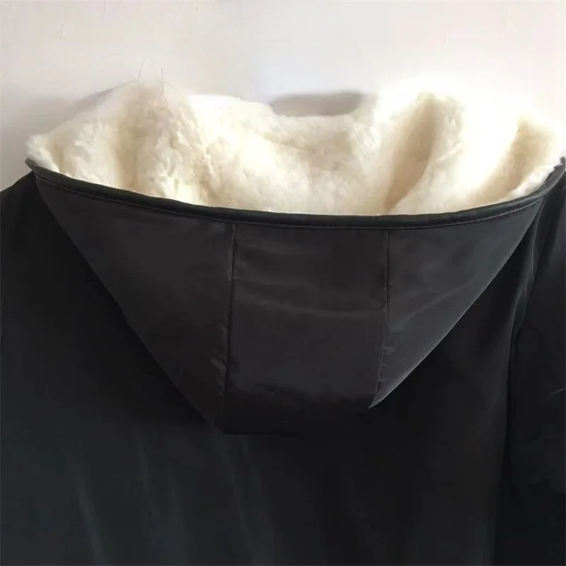 Chaqueta de lana de manga larga con capucha para hombre, prendas de vestir acolchadas de algodón, abrigos cálidos gruesos, novedad de otoño e invierno de 2023