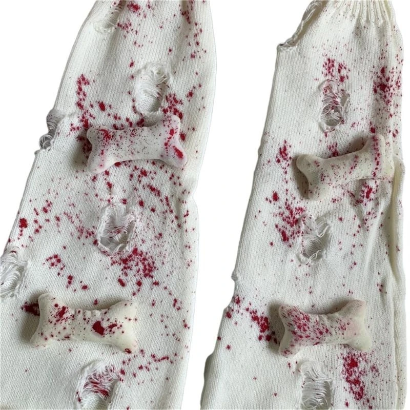 

Женские гетры с расклешенными штанинами, готические вязаные чехлы для ног в стиле Харадзюку с рваными отверстиями, 15UB