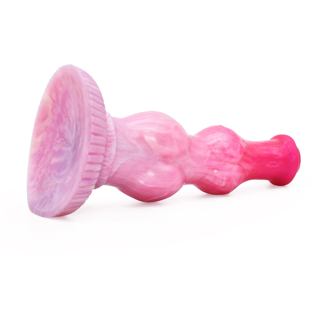 FAAK Multi Color Dog Knot Dildo Silicone Anal Beads With Sucker Adult 18 Butt Plug Female Massage Erotic Products Sex Toys