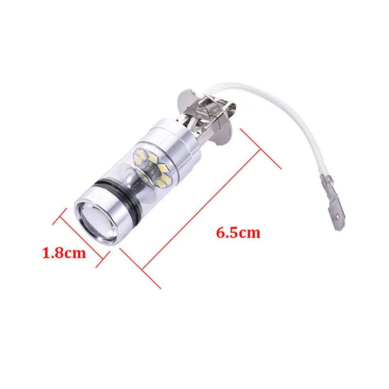 1pc 100W H3 LED Fog Light Driving Bulb 12/24V Fog Lamp Headlamp Car Accessories
