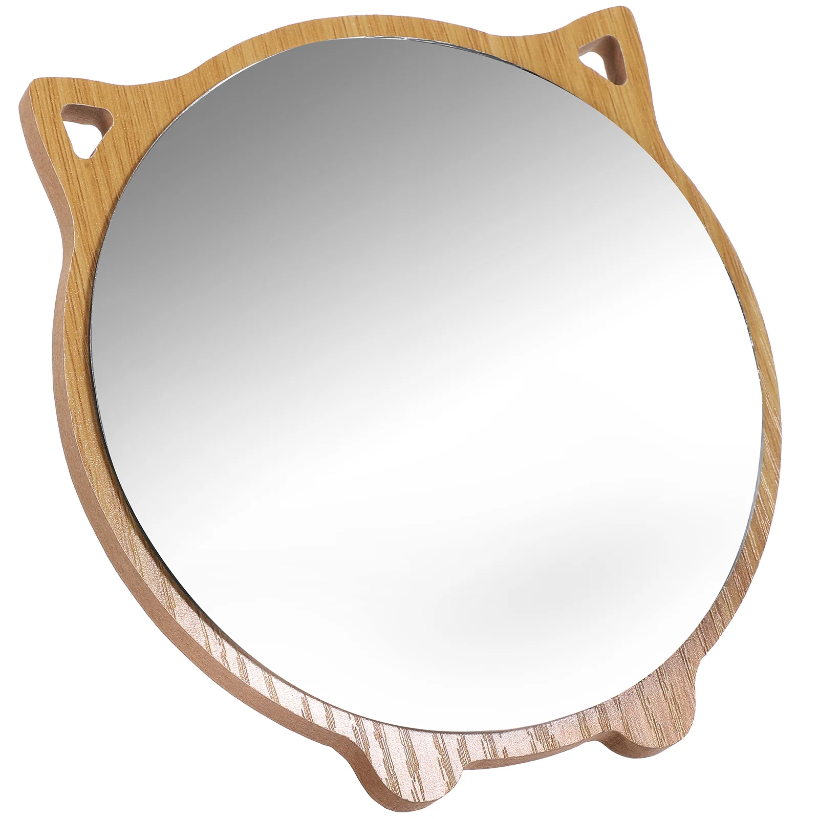 مرآة خشبية بتصميم قطة، زجاج عالي الجودة، دعم ثابت، ديكور أنيق لغرفة النوم والحمام للاستخدام اليومي #2