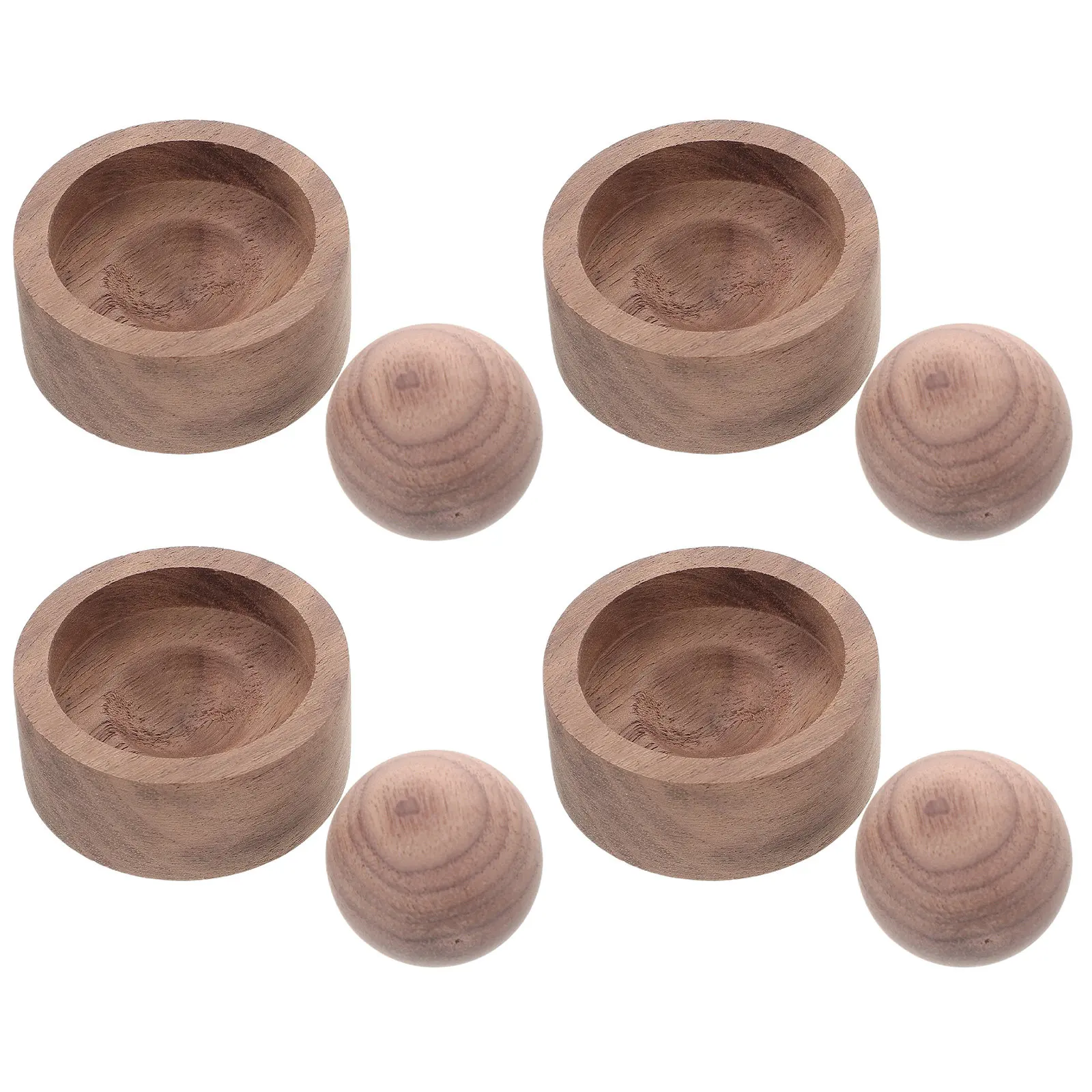 Difusor de aceites esenciales de madera natural, difusor de fragancia para sauna, aromaterapia, accesorios de aromaterapia con grano de madera de nogal redondo, 4 Uds.