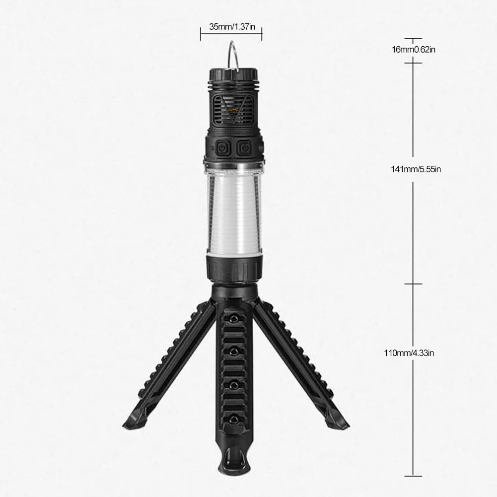 3 in 1 Mosquito Killer Lamp USB Rechargeable Camping Light Flashlight with Triangle Bracket for Outdoor Tent Fishing Travel