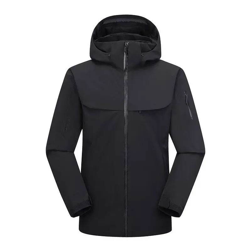 بدلة تزلج خارجية من Macai سميكة مقاومة للماء وقابلة للتنفس ومقاومة للرياح من نسيج البوليستر سترة بغطاء للرأس متينة لملء معطف الشتاء