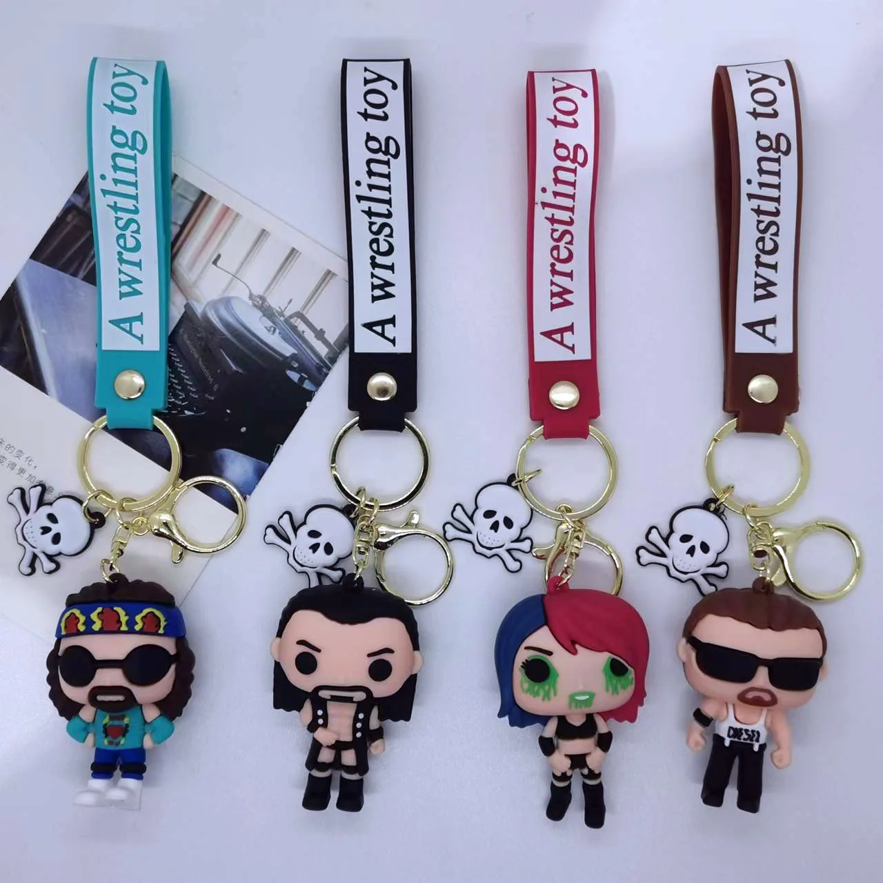 

Creative Cartoon Drop Glue Wrestling Toy Doll Keychain Bag Car Keychain Accessories Gift Wholesale Fashion Toys Anime Cartoon