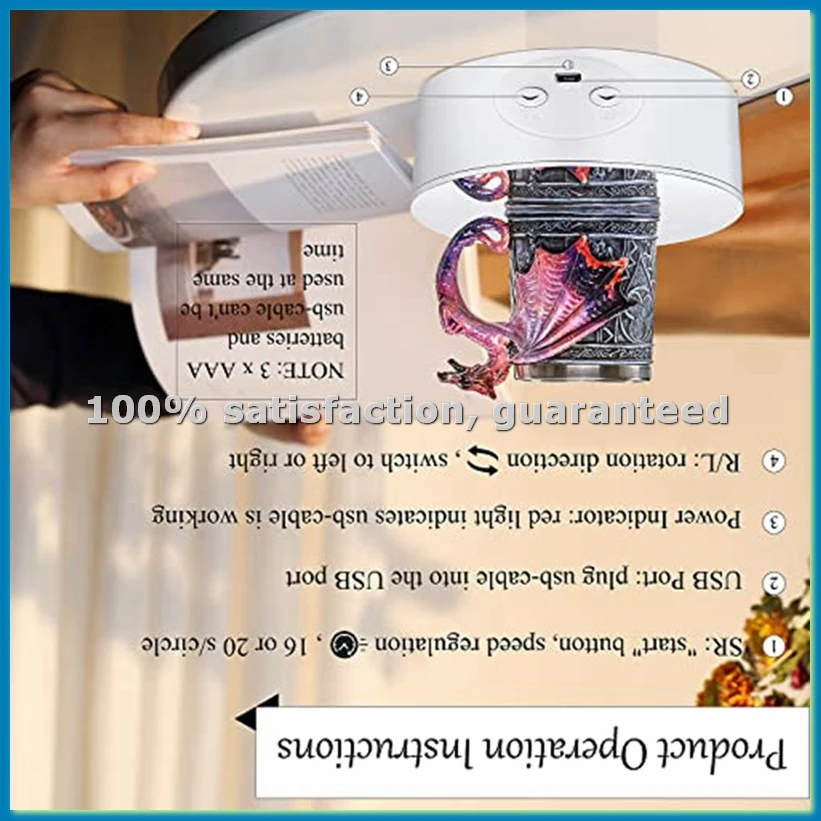 

Cup Turner Rotating Display Stand for Tumblers, 360 Degree Automatic Mute Turntable for Photography Display-A32R