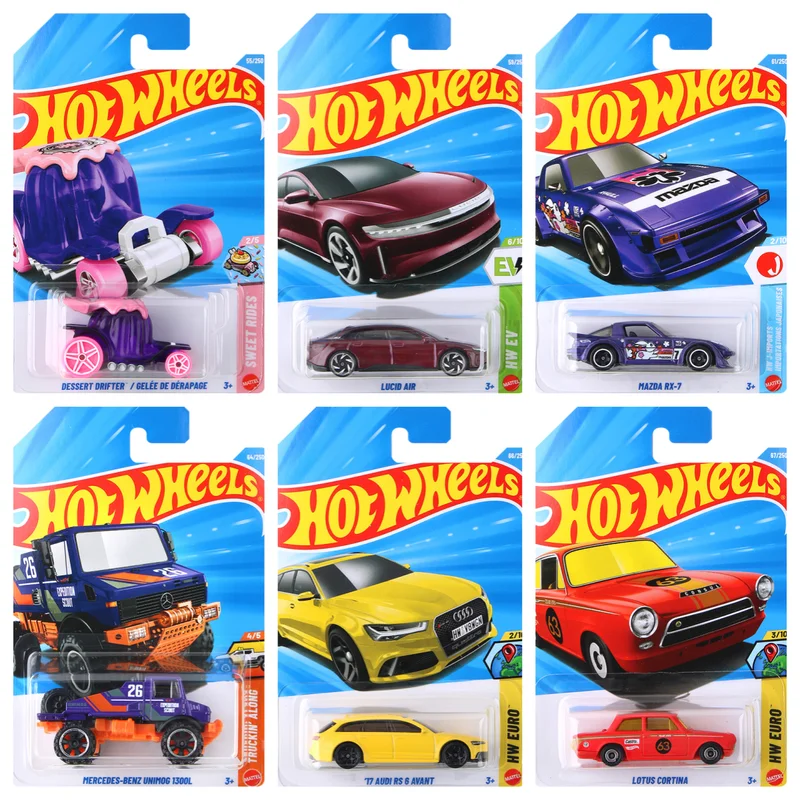 

[Hotwheels] Модель автомобиля из натурального сплава Ferrari, имитация игрушечного автомобиля, модель 26c, партия Mazda Rx-7 Mercedes Benz Unimog, модель автомобиля, подарки