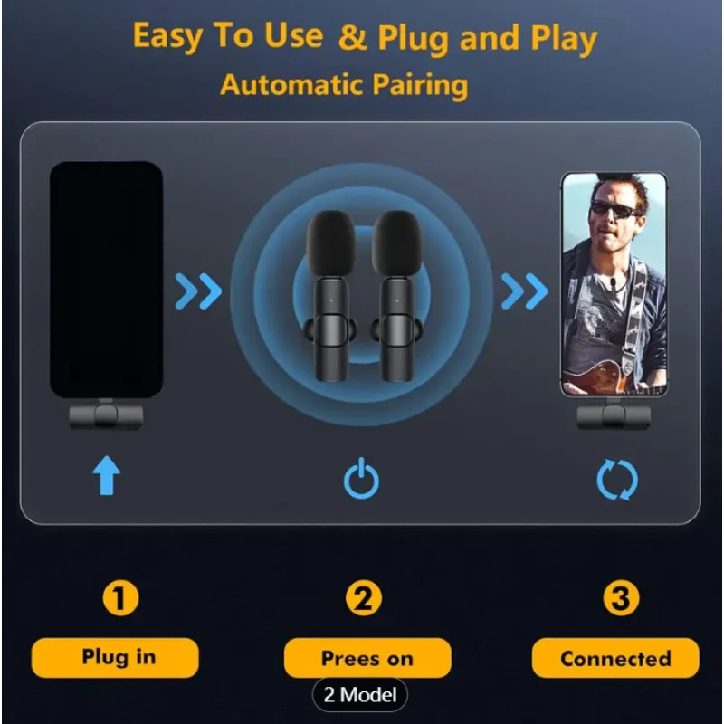 

Высококачественный беспроводной петличный микрофон для iPhone, Android, ПК, Mac, iPad — всенаправленный конденсаторный микрофон студийного класса с A