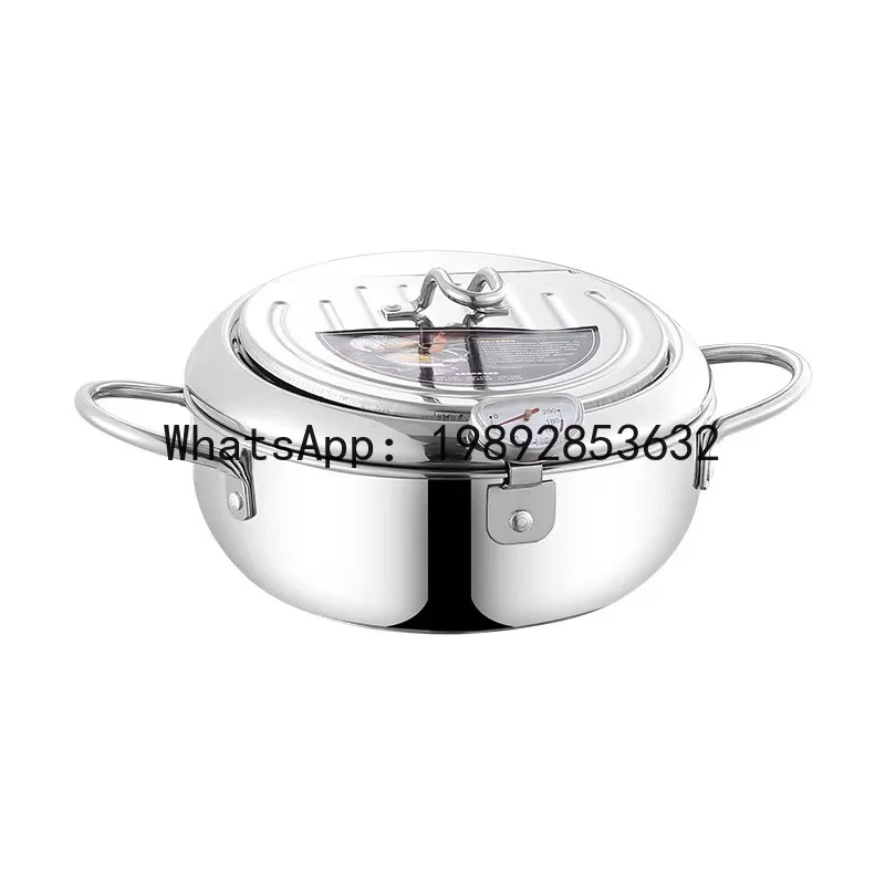

Tempura stainless steel deep fryer - temperature control, filter screen, non-stick, gold-plated, multi-functional for home use