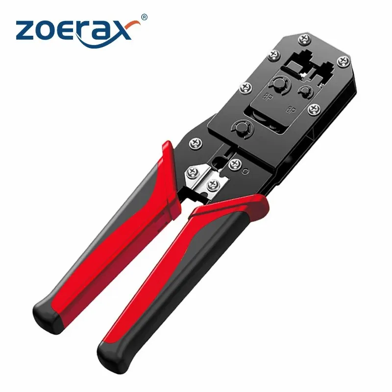 

ZoeRax RJ45 Crimping Tool, All-in-one Ethernet Network LAN Cable Stripper Cutter Crimper Tool for 8P/RJ-45 & 6P/RJ-12, RJ-11