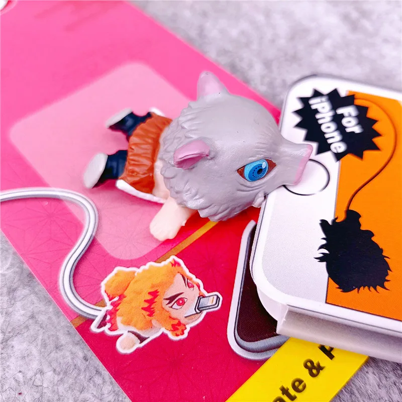 Demon Slayer Phone New Style USB Data Lines Protector Charging Cable Cover Case Anime Action Figures Cartoon Kamado Tanjiro