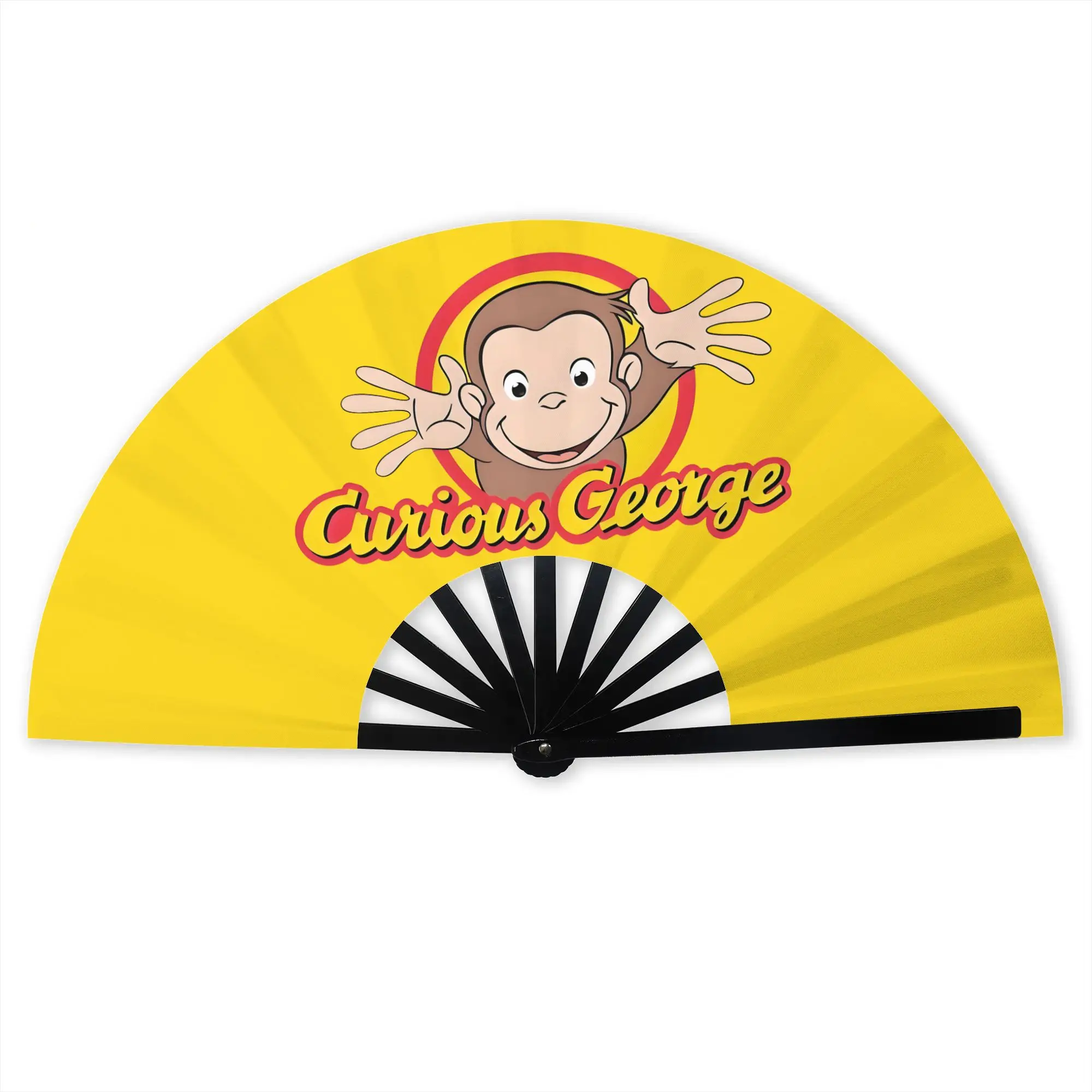 C-Curious Cartoon G-Georges Traditional Folding Fan Oriental Art  High-Quality Fans Gift Classic Decorative Hand Fan