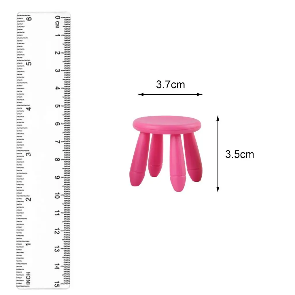 Simulação pequena cadeira fezes móveis em miniatura bancos redondos cadeira brinquedos