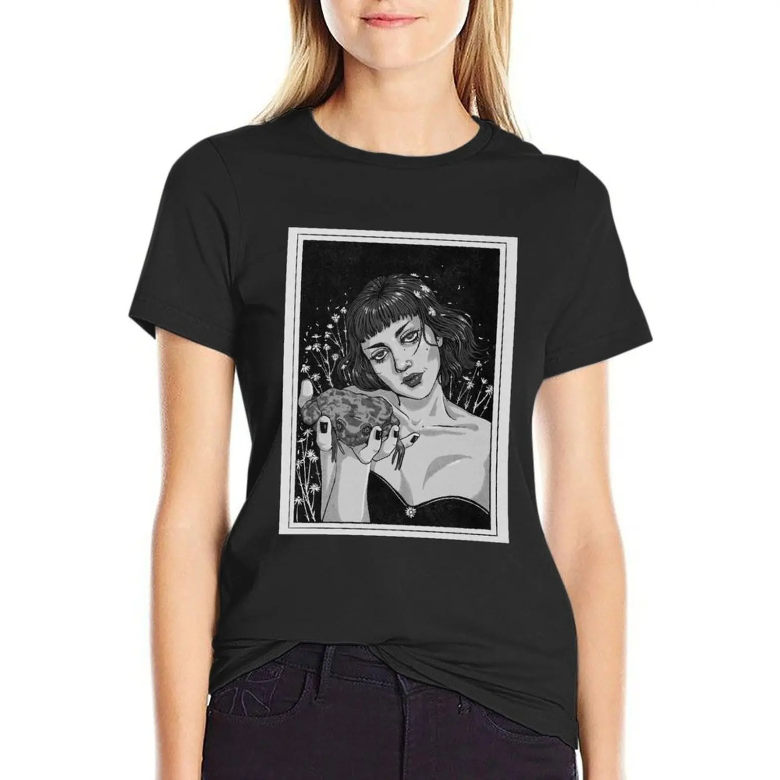 

prince charming T-Shirt blacks tees Female clothing summer clothes t shirt Women