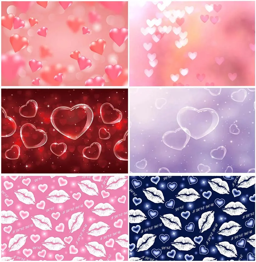 Valentine's Day Millennium 2000s Style Backdrops Love Heart Wedding Bokeh Photography Photo Booth Birthday Decor Backgrounds