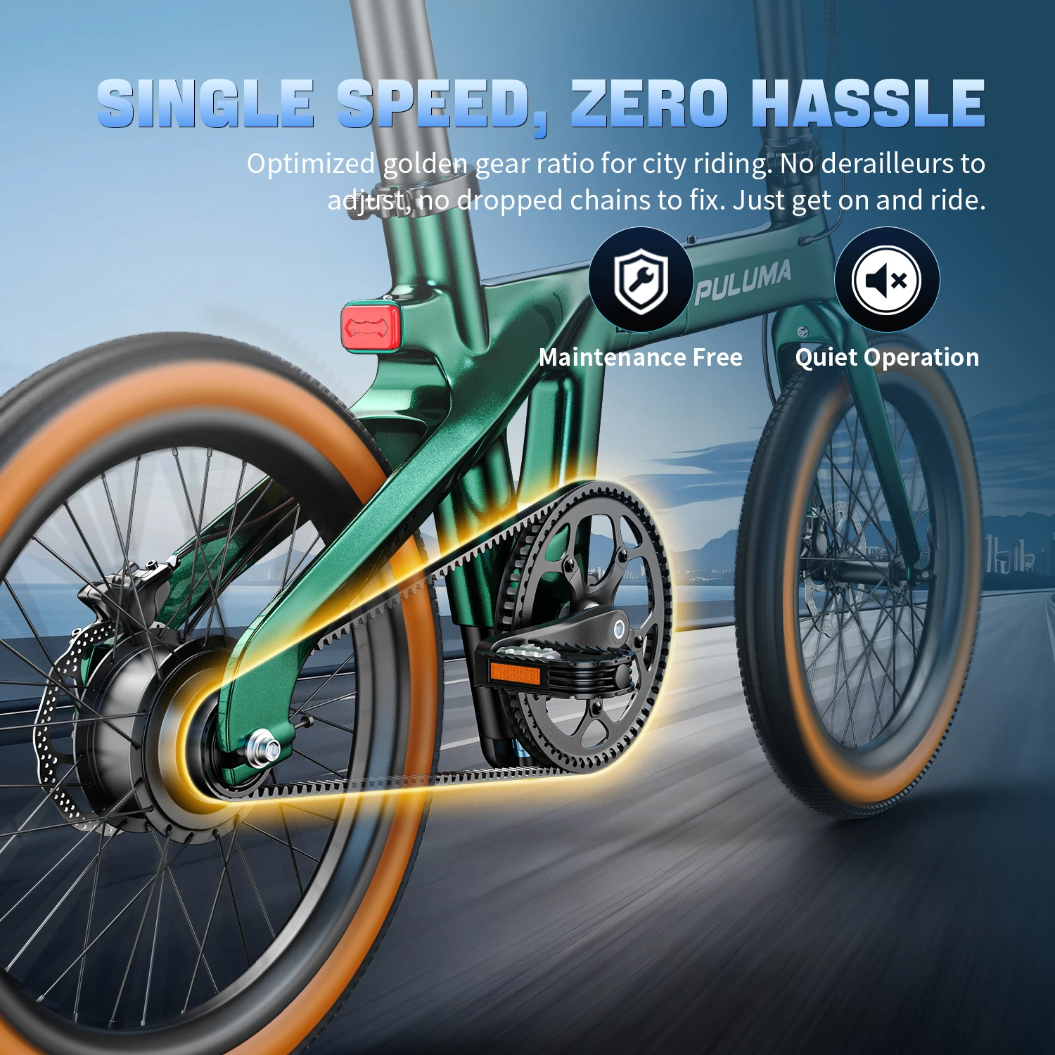PULUMA PT20 Carbonfaser-Elektrofahrrad 350W Motor 36V7AH Hochleistungsakku 20X2,0 Zoll Reifen Hydraulische Bremsen Faltbares E-Bike – Detail 4