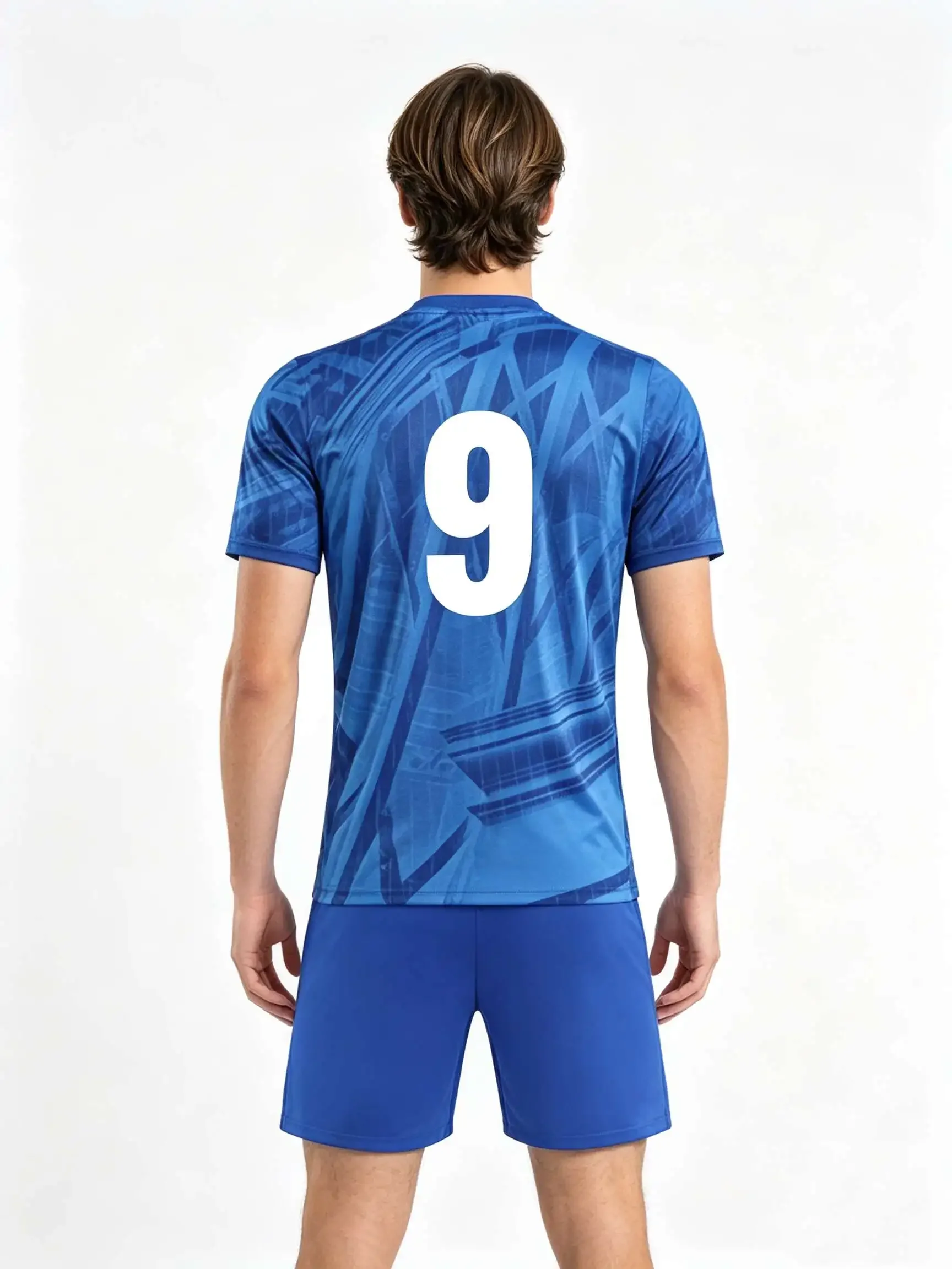 26/27 Unisex Blank Soccer 2‑Piece Set, Kids Adults Parent‑Child Kit, Custom British blue style for School Outdoor Team Sports