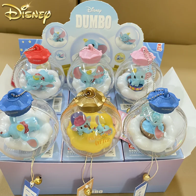 Genuine Disney Anime Dumbo Wishing Wind Chimes Crystal Ball Blind Box Blessing Pendant Room Decoration Toys Birthday Gift