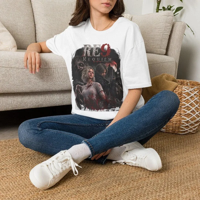 RE9 Requiem T-shirt, Horror Game T-shirt, Player Gift, Zombie Horror T-shirt, Unisex T-shirt for All Seasons