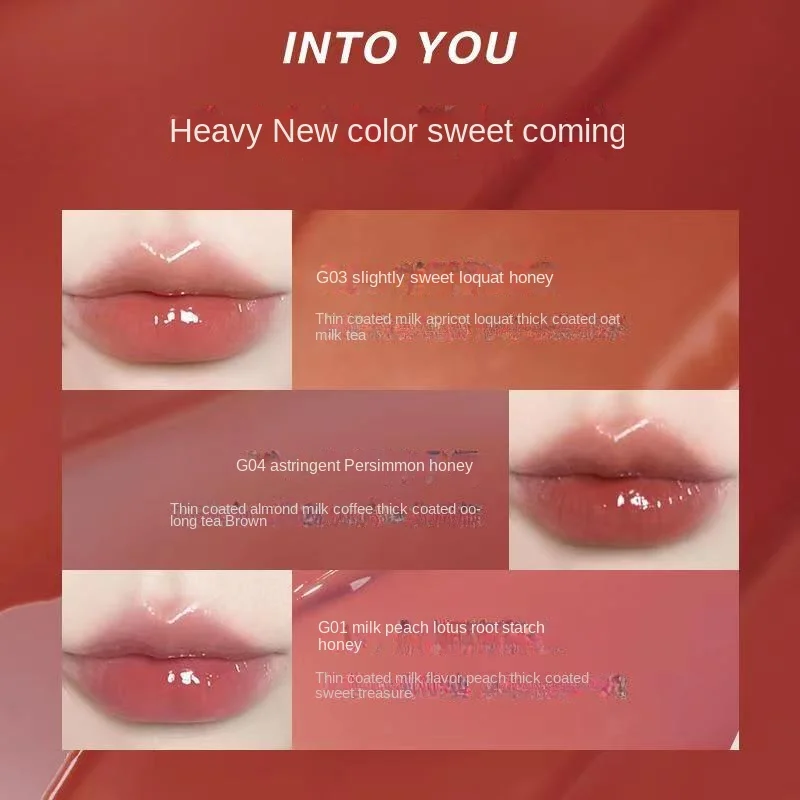 INTO YOU Syrup Glossy Lip Tint Liquid Lipstick Glossy Lip Cosmetics Lip Balm Lip Tint Glossy Lipstick Makeup