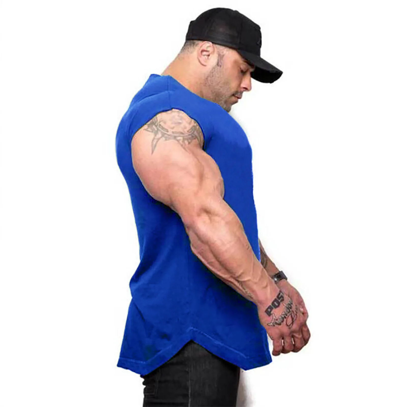 Hot Sale New Men Sport Cotton Breathable Tank Tops Cycling Gym Fitness Running Sleeveless Muscle Vests Sports Workout Clothing image 4