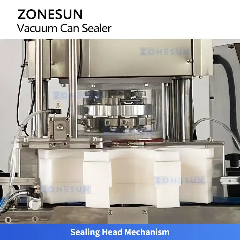 ZONESUN ZS-AFK200 Automatic Negative Pressure Vacuum Sealing Machine Can Vacuum Seamer for Tin Can Food Beverage Jar Packaging