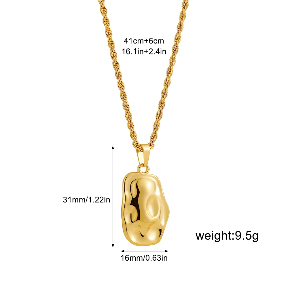 خمر لامعة مطلية بالذهب مطروق غير النظامية قلادة قلادة للنساء القمر ستار الفولاذ المقاوم للصدأ تويست سلسلة القلائد مجوهرات