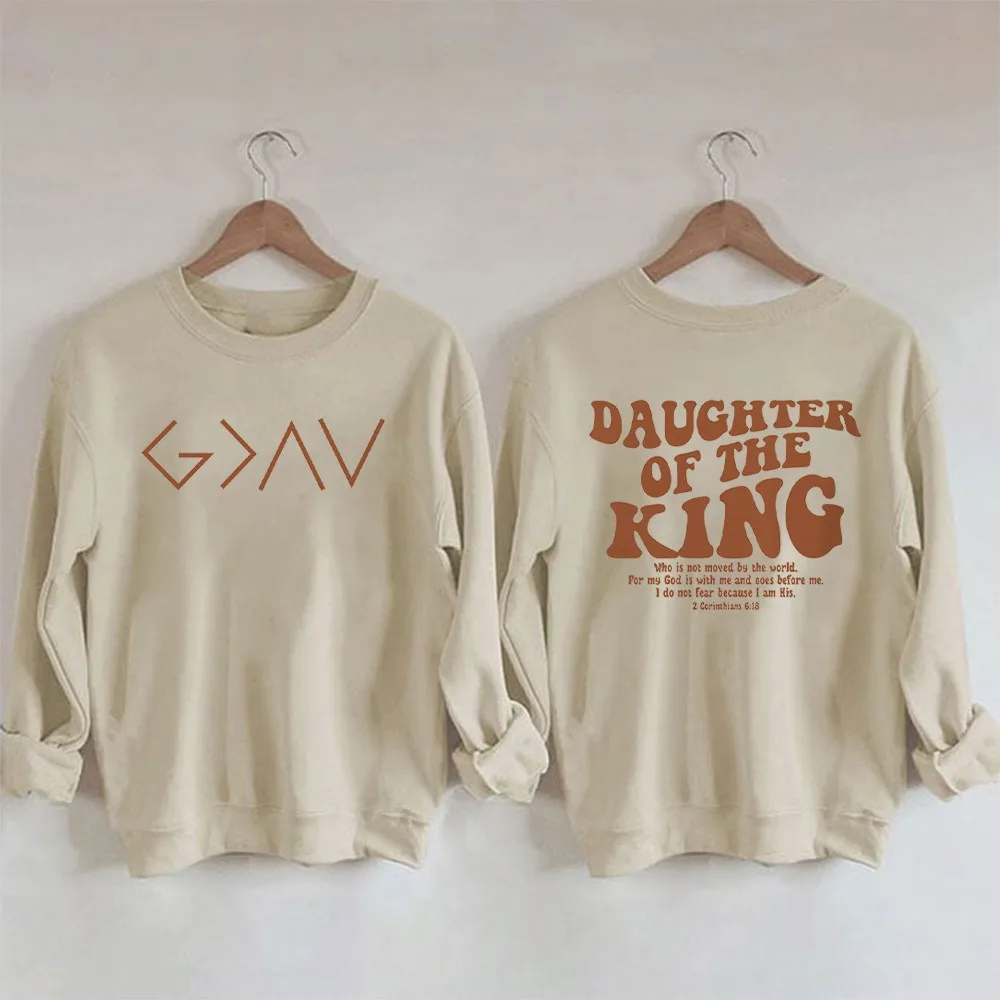 

Rheaclots Women's Daughter Of The King Print Casual Sweatshirt