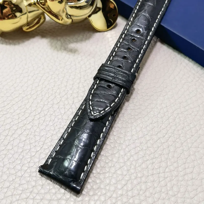 FUYIJIA 16MM~22MM Circular Nile Crocodile Skin Watchbands Master Handmade Brand Watch Substitute Strap Genuine Crocodile Belt 20