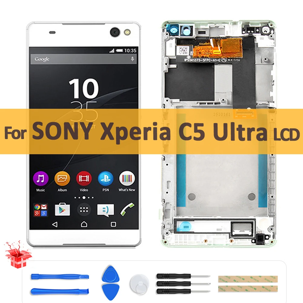 

6.0" Original For Sony Xperia C5 Ultra E5506 E5533 E5563 E5553 Screen Touch Digitizer Assembly For Sony Xperia C5 LCD Display