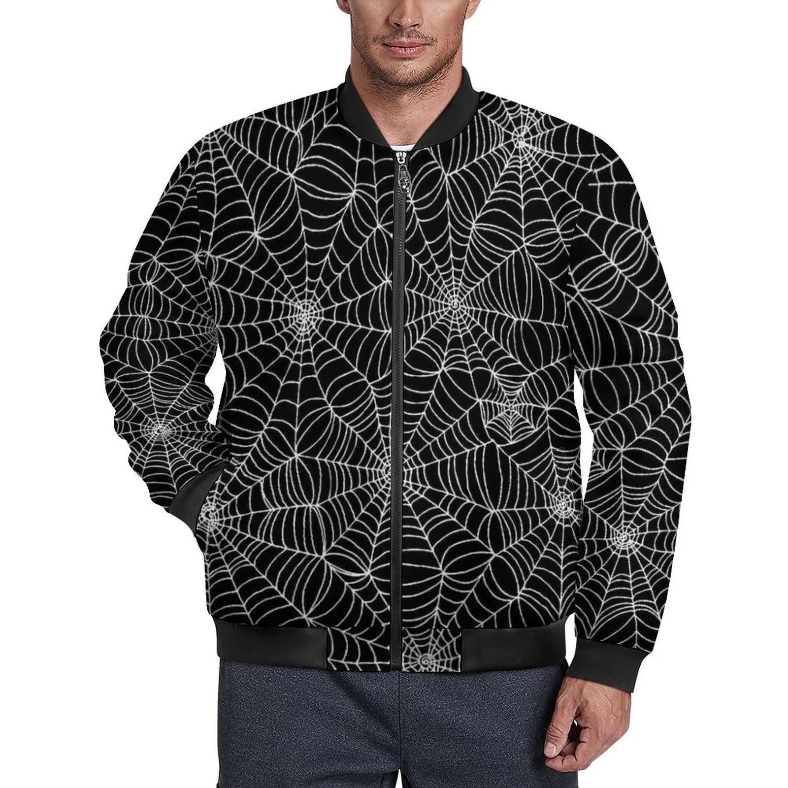 

Повседневные куртки на Хэллоуин с рисунком паутины, водонепроницаемые ветрозащитные пальто с мужским узором, осенняя уличная одежда, свободная куртка больших размеров