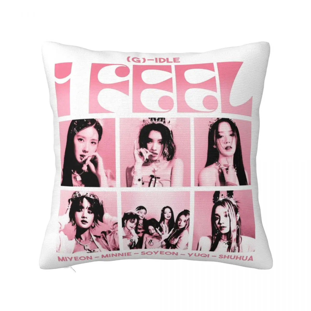 

G-IDLE Kpop I Feel Pillowcase Double-sided Printing Polyester Cushion Cover Gift Throw Pillow Case Cover Home Square 40X40cm