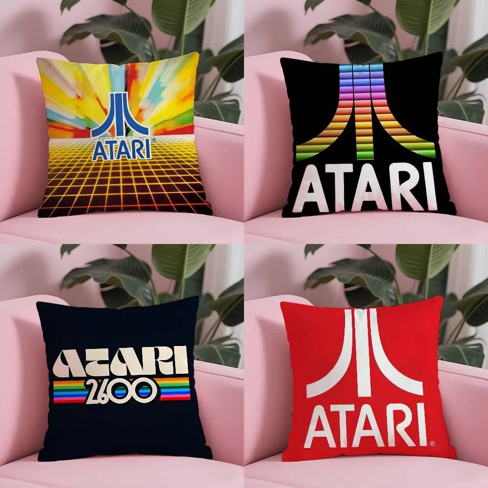 Fronha de travesseiro com logotipo do jogo A-Ataris, fronha anti-ácaro, zíper invisível, seda curta, capa de almofada de sofá de pelúcia